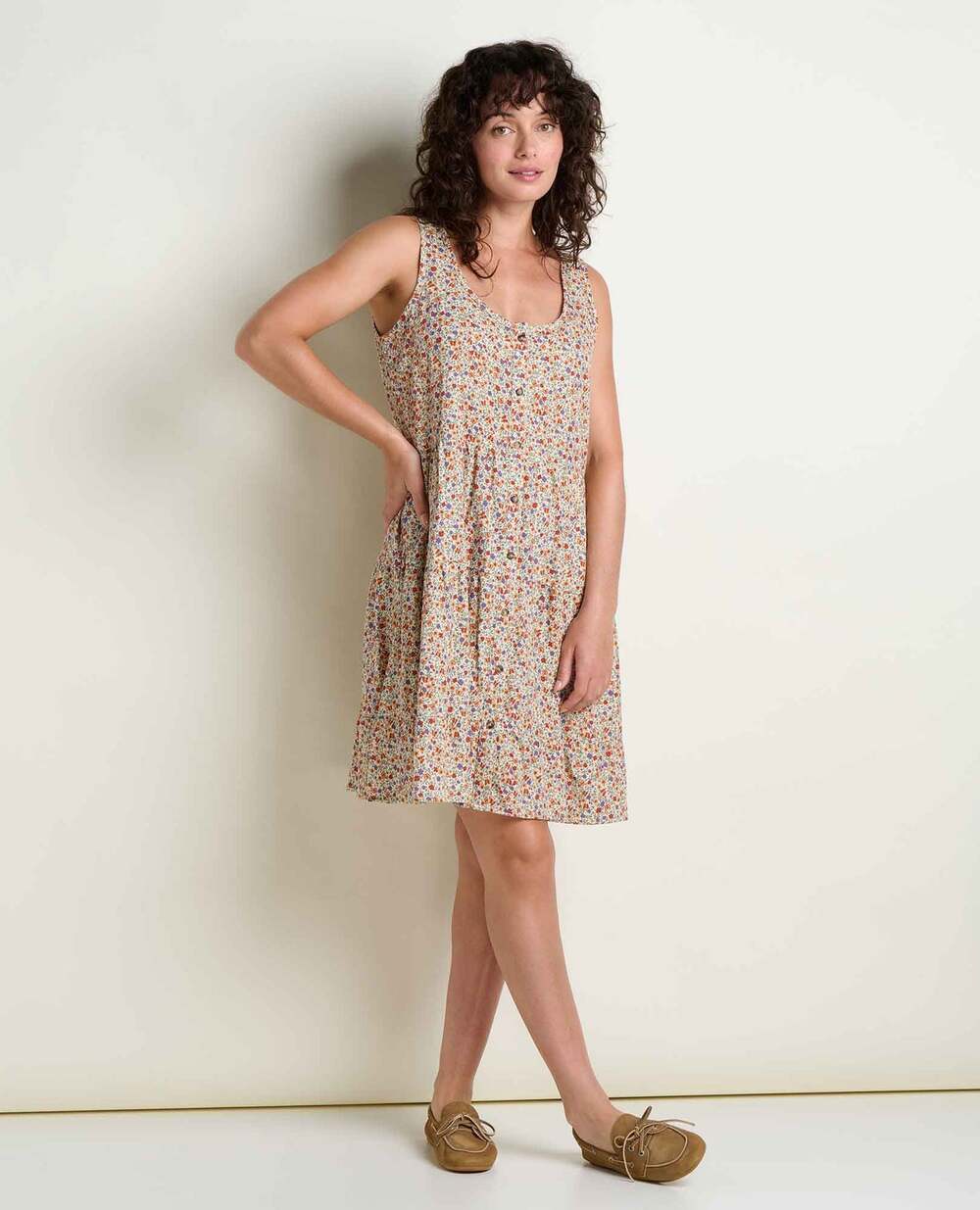 TOAD & CO Manzana Tiered Tank Dress Color: Salt Print Size Medium NWT